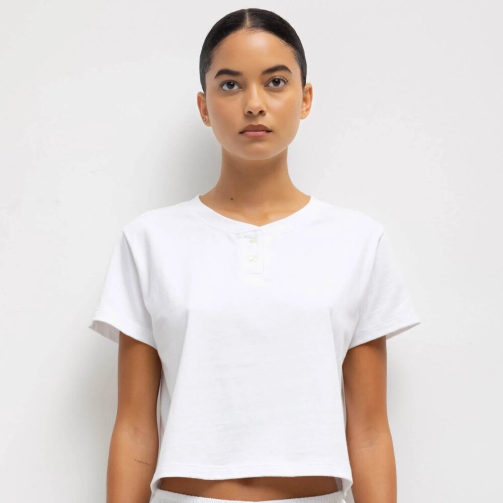LESET Henley Margo White Medium 100% Cotton